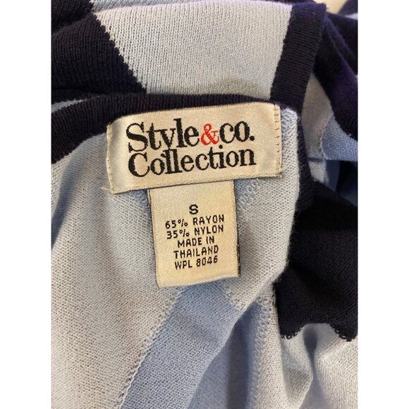 Style & Co. Collection Women Argyle Cardigan & Sleeveless Top Set Size M Blue & - Picture 8 of 8